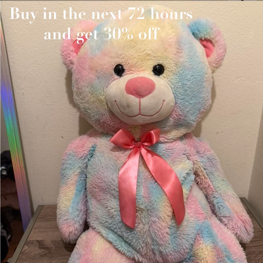 Rainbow Plush Teddy Bear